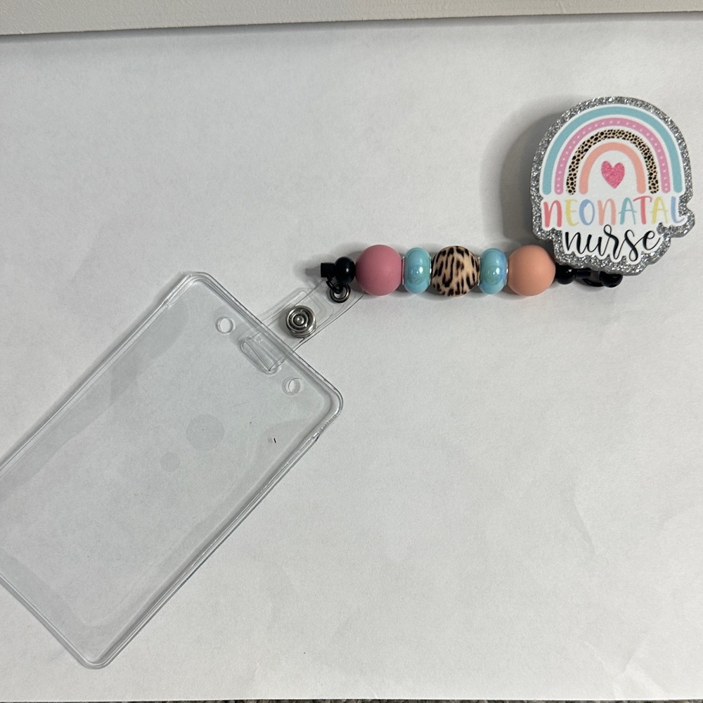 Handmade “Neonatal Nurse” Retractable Badge Reel